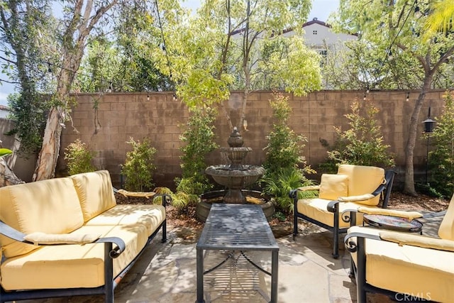 86 Canyoncrest, Irvine, CA 92603 - view of patio with an outdoor living space and fence