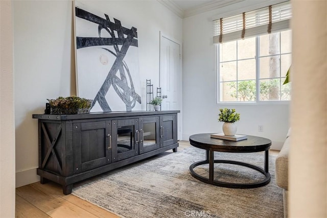86 Canyoncrest, Irvine, CA 92603 - hallway featuring ornamental molding and light wood-style flooring