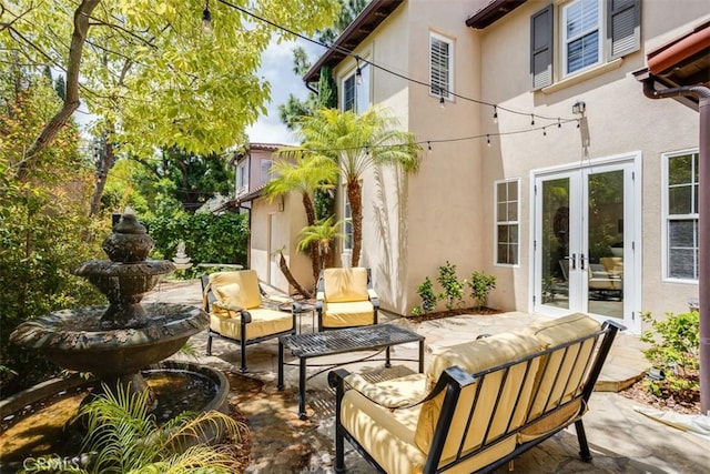 86 Canyoncrest, Irvine, CA 92603 - view of patio / terrace with french doors and an outdoor hangout area