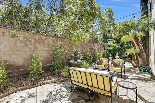 86 Canyoncrest, Irvine, CA 92603 - view of patio / terrace with a fenced backyard and outdoor lounge area