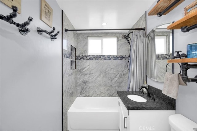 5182 Olga Ave, Cypress, CA 90630 - full bath featuring shower / tub combo, toilet, and vanity