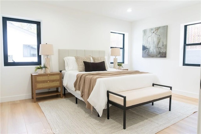 539 Avon Ave, Pasadena, CA 91105 - bedroom featuring light wood-style floors, baseboards, and recessed lighting
