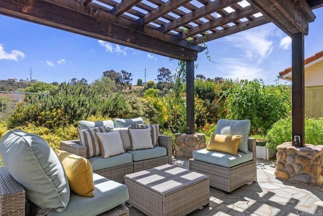 1707 Willowhaven Rd, Encinitas, CA 92024 - view of patio / terrace with an outdoor hangout area and a pergola