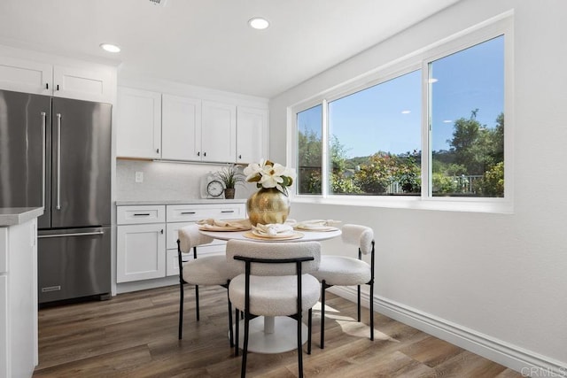 1707 Willowhaven Rd, Encinitas, CA 92024 - dining area featuring wood finished floors, recessed lighting, and baseboards