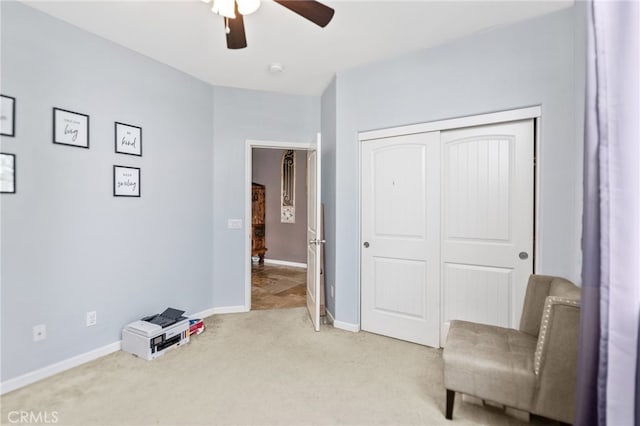 5801 S Moonstone Peak Dr, Bakersfield, CA 93313 - unfurnished room featuring ceiling fan, light colored carpet, and baseboards