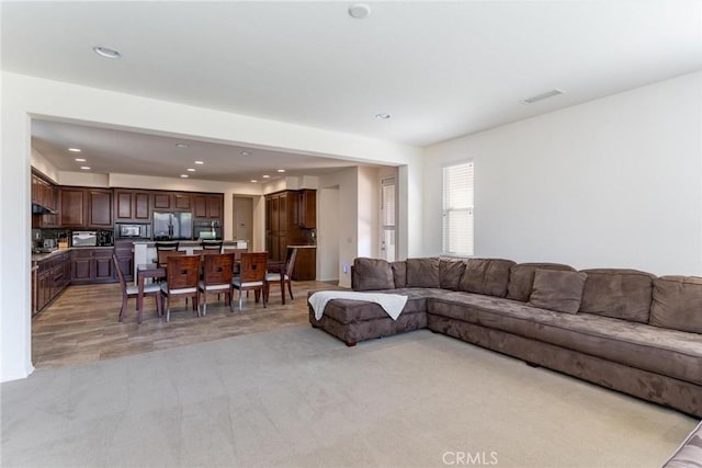 28465 Port Cv, Menifee, CA 92585 - living room featuring light carpet and recessed lighting