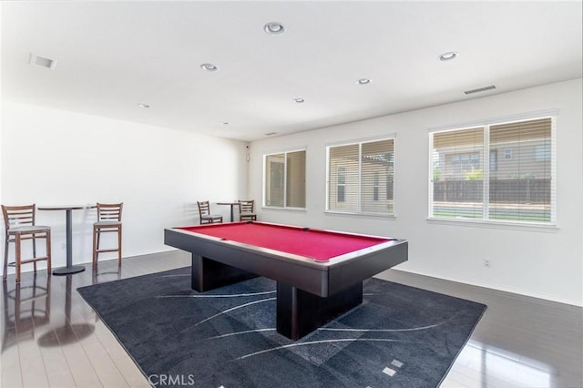 28465 Port Cv, Menifee, CA 92585 - rec room with wood finished floors, pool table, and recessed lighting