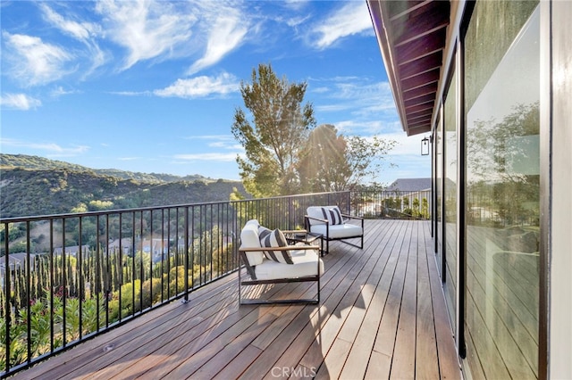 4335 Chaumont Rd, Woodland Hills, CA 91364 - wooden deck featuring a mountain view