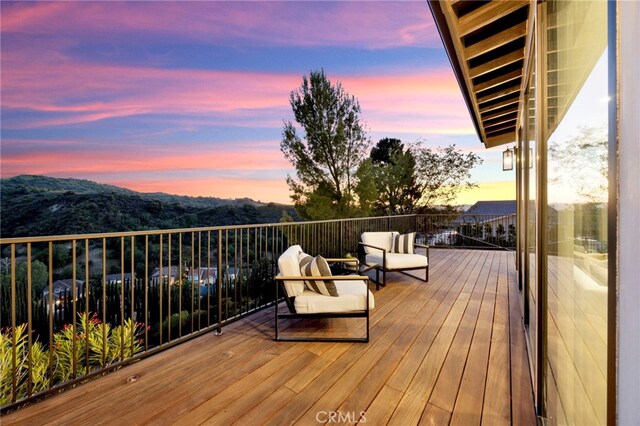 4335 Chaumont Rd, Woodland Hills, CA 91364 - deck featuring a mountain view