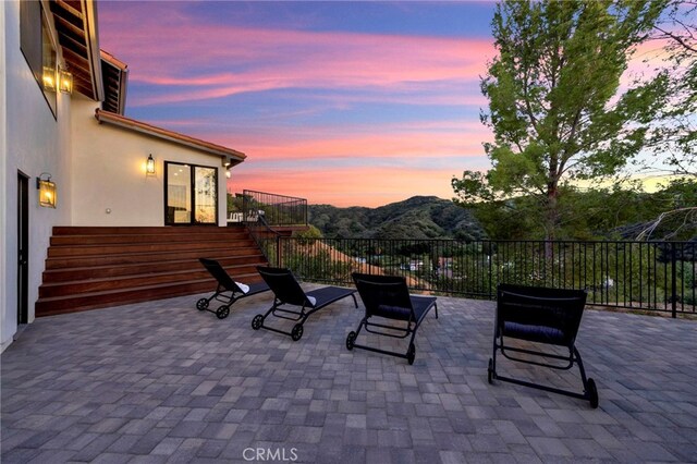 4335 Chaumont Rd, Woodland Hills, CA 91364 - view of patio with a mountain view
