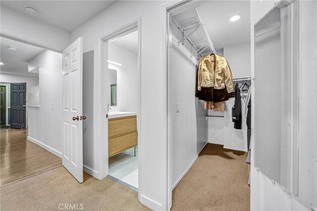 460 Oak St Unit 316, Glendale, CA 91204 - hallway with carpet flooring, baseboards, and recessed lighting