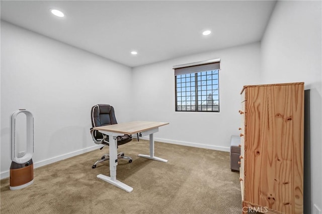 460 Oak St Unit 316, Glendale, CA 91204 - office area featuring carpet floors, recessed lighting, and baseboards