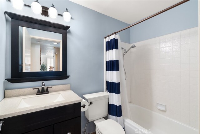21242 Bristlecone, Mission Viejo, CA 92692 - full bathroom with toilet, shower / bath combo, and vanity
