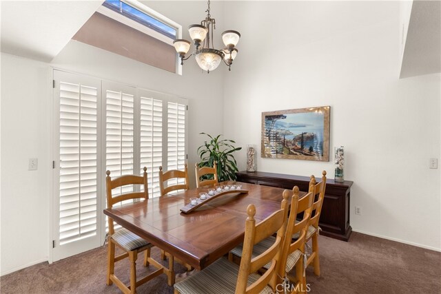 21242 Bristlecone, Mission Viejo, CA 92692 - dining area featuring carpet floors and a chandelier