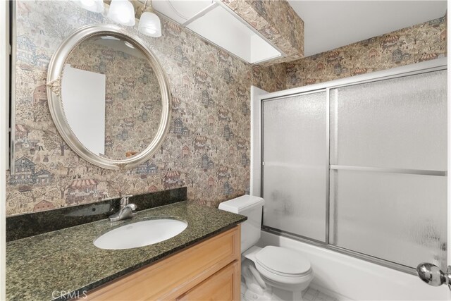 21242 Bristlecone, Mission Viejo, CA 92692 - full bathroom featuring vanity, toilet, and bath / shower combo with glass door