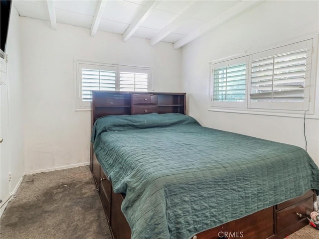 1401 W 165th St, Compton, CA 90220 - carpeted bedroom with beam ceiling and baseboards