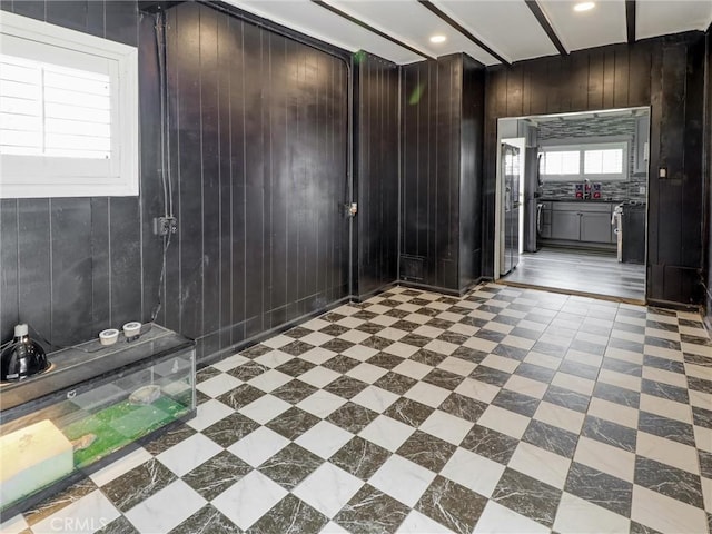 1401 W 165th St, Compton, CA 90220 - interior space with wooden walls and recessed lighting
