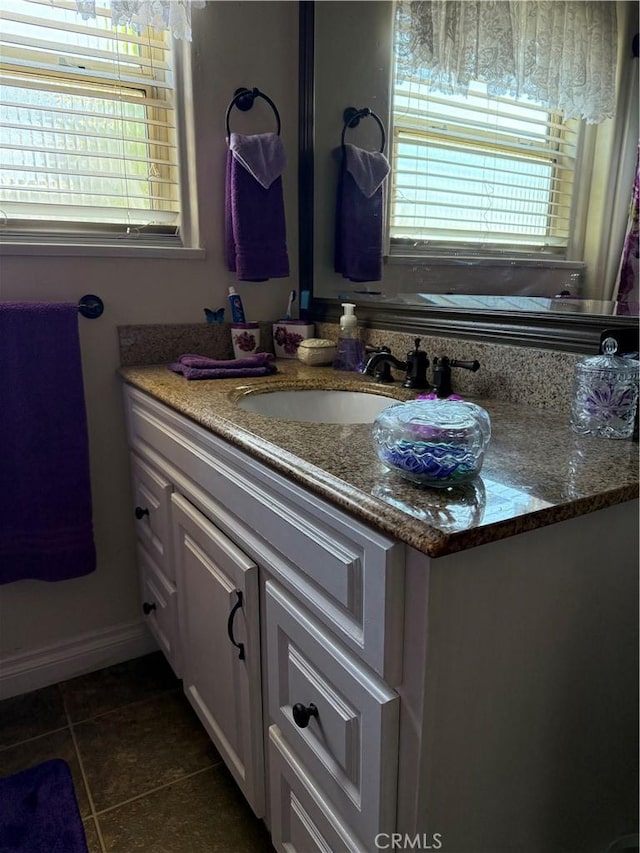 34662 Turner Ln, Yucaipa, CA 92399 - bathroom featuring tile patterned floors and vanity