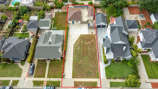 1411 Coolidge Ave, Pasadena, CA 91104 - aerial perspective of suburban area featuring property parcel outlined