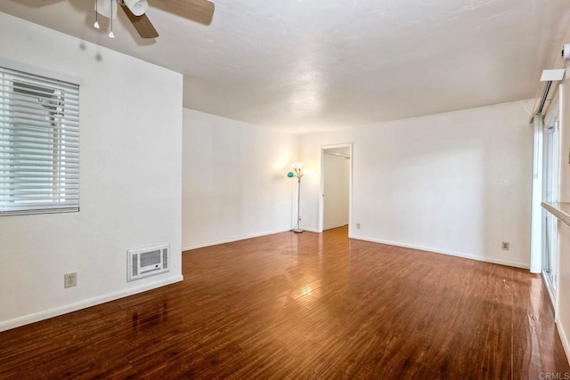 1307 Caminito Gabaldon Unit B, San Diego, CA 92108 - empty room featuring wood finished floors, ceiling fan, baseboards, and plenty of natural light