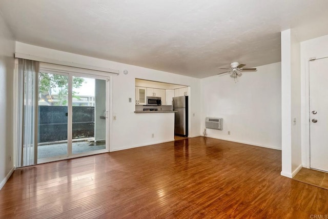 1307 Caminito Gabaldon Unit B, San Diego, CA 92108 - unfurnished living room with ceiling fan, dark wood-type flooring, and baseboards
