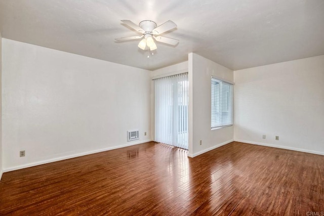 1307 Caminito Gabaldon Unit B, San Diego, CA 92108 - unfurnished room featuring wood finished floors, ceiling fan, and baseboards