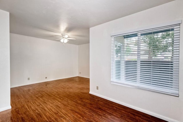 1307 Caminito Gabaldon Unit B, San Diego, CA 92108 - empty room featuring ceiling fan, wood finished floors, and baseboards