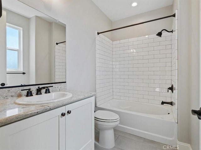 920 Trail View Pl, Nipomo, CA 93444 - full bathroom with vanity, toilet, shower / washtub combination, and tile patterned floors