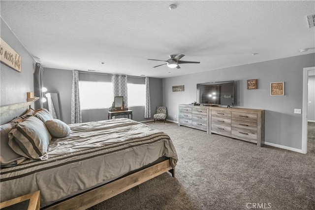 19883 San Juan Capistrano Ct, Riverside, CA 92508 - carpeted bedroom featuring a textured ceiling and ceiling fan