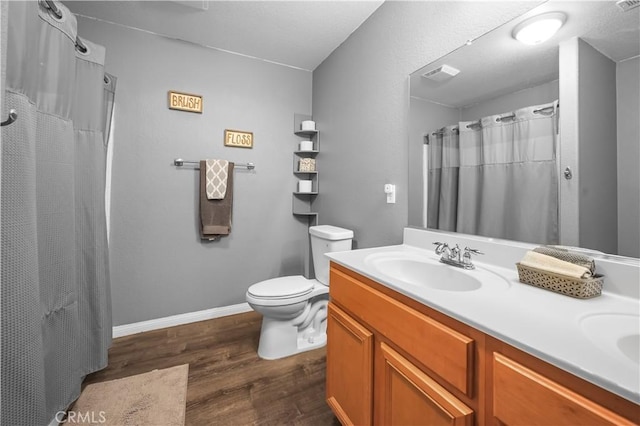 19883 San Juan Capistrano Ct, Riverside, CA 92508 - bathroom with double vanity, wood finished floors, and curtained shower