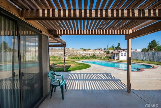 35823 48th St E, Palmdale, CA 93552 - view of swimming pool featuring a pergola and a patio area