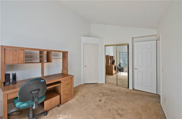 35823 48th St E, Palmdale, CA 93552 - unfurnished office featuring lofted ceiling and light carpet