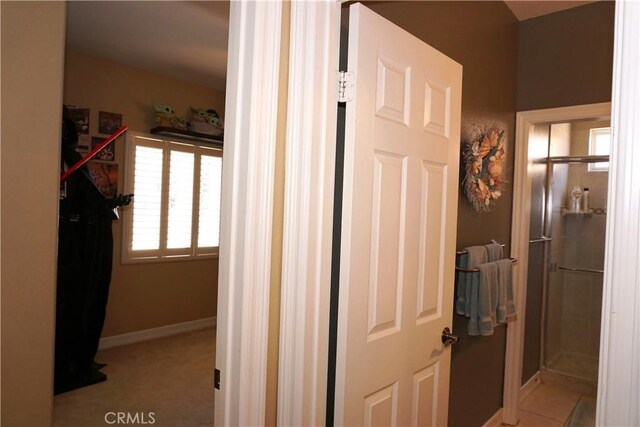 23618 Canyon Lake Dr N, Canyon Lake, CA 92587 - bathroom featuring an enclosed shower and baseboards