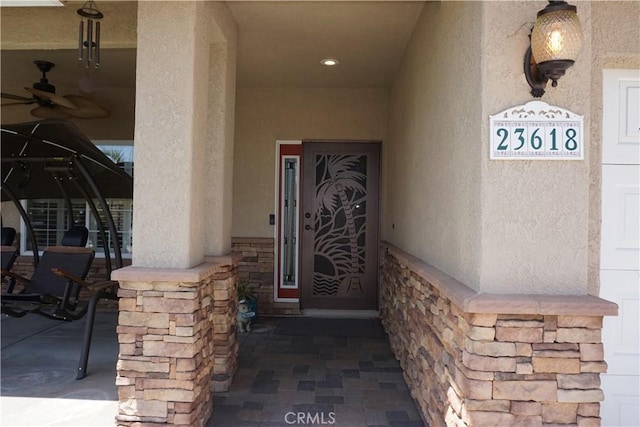 23618 Canyon Lake Dr N, Canyon Lake, CA 92587 - property entrance with stucco siding and stone siding