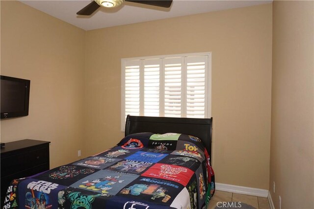 23618 Canyon Lake Dr N, Canyon Lake, CA 92587 - tiled bedroom with a ceiling fan
