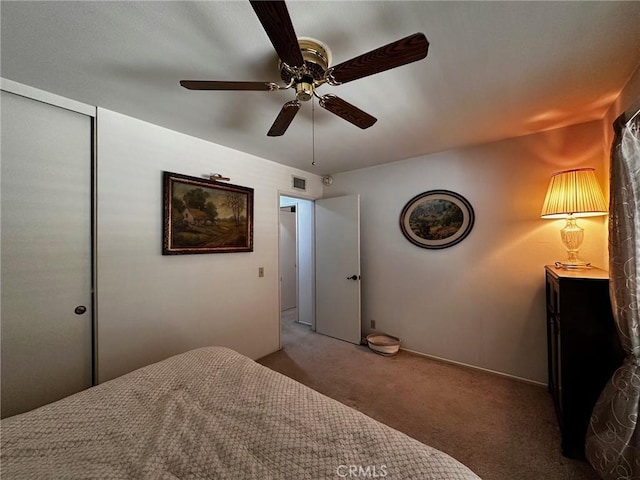19628 Pine Valley Ave, Porter Ranch, CA 91326 - carpeted bedroom with ceiling fan, a closet, and baseboards