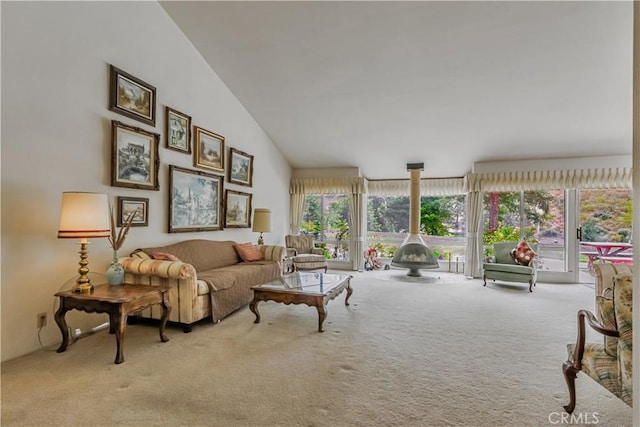 19628 Pine Valley Ave, Porter Ranch, CA 91326 - carpeted living area featuring lofted ceiling