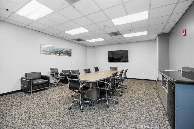 1100 Wilshire Blvd Unit 3005, Los Angeles, CA 90017 - office space with carpet flooring, baseboards, and a paneled ceiling