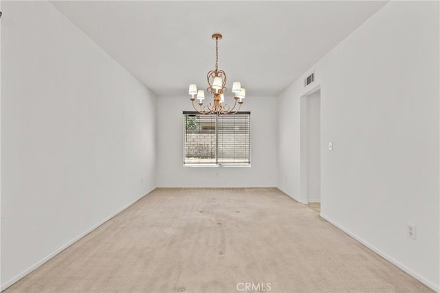 5564 Capri Ct, Palmdale, CA 93552 - carpeted spare room featuring a chandelier and baseboards