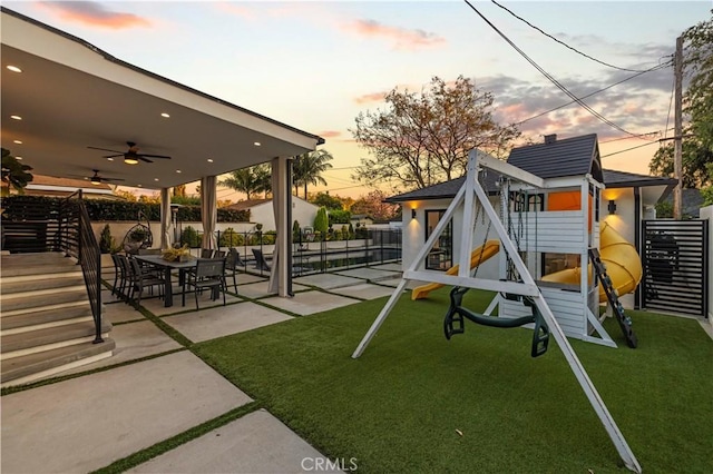 2048 W Kenneth Rd, Glendale, CA 91201 - community playground with a ceiling fan and a patio area