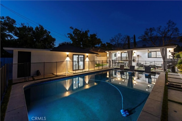 2048 W Kenneth Rd, Glendale, CA 91201 - pool at twilight with fence and a patio area