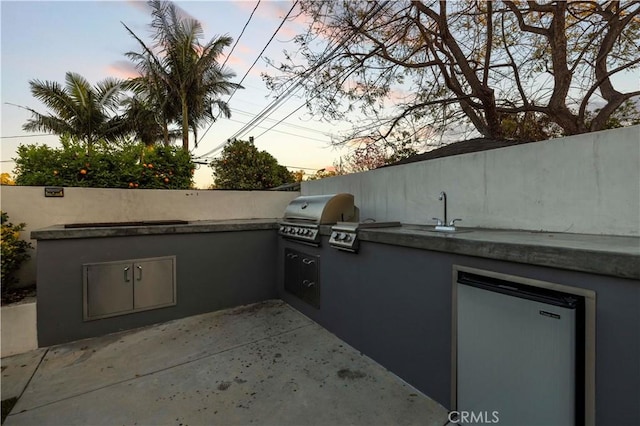 2048 W Kenneth Rd, Glendale, CA 91201 - view of patio / terrace featuring area for grilling, exterior kitchen, and a sink