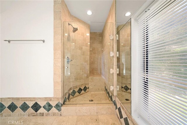 9314 Stevens Way, West Hills, CA 91304 - full bathroom with a stall shower and recessed lighting
