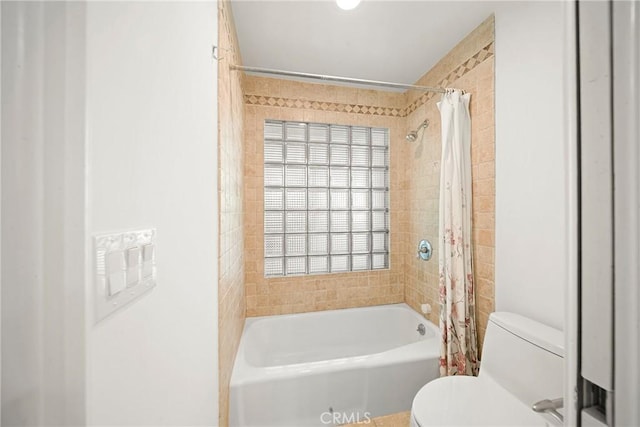 9314 Stevens Way, West Hills, CA 91304 - full bathroom with toilet and shower / bath combination with curtain