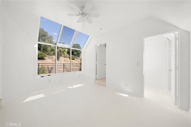 9314 Stevens Way, West Hills, CA 91304 - unfurnished bedroom with vaulted ceiling and a ceiling fan