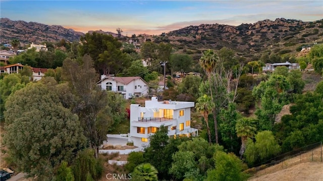 9314 Stevens Way, West Hills, CA 91304 - aerial view at dusk of a mountain view