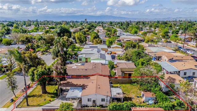 1544 S Pleasant Ave, Ontario, CA 91761 - aerial view of residential area featuring property boundaries highlighted