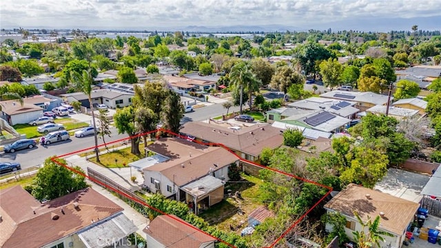 1544 S Pleasant Ave, Ontario, CA 91761 - aerial perspective of suburban area featuring property parcel outlined