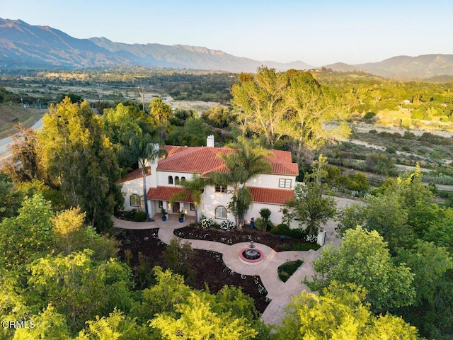 12986 Macdonald Dr, Ojai, CA 93023 - view from above of property featuring a mountain backdrop