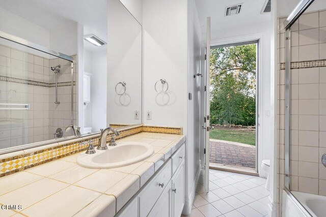 12986 Macdonald Dr, Ojai, CA 93023 - bathroom with tile patterned flooring and vanity
